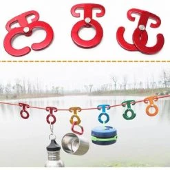 L'FLANEUR Lot De 6 Crochets En Aluminium Multifonctionnel Crochets De Tente En T Tendeur De Tente Crochets De Corde Léger Pour Tente Bache Camping Randonnée Rouge ANEUR 9 L'FLANEUR Lot De 6 Crochets En Aluminium Multifonctionnel Crochets De Tente En T Tendeur De Tente Crochets De Corde Léger Pour Tente Bache Camping Randonnée Rouge ANEUR -Tente de réception Soldes 65354406 3