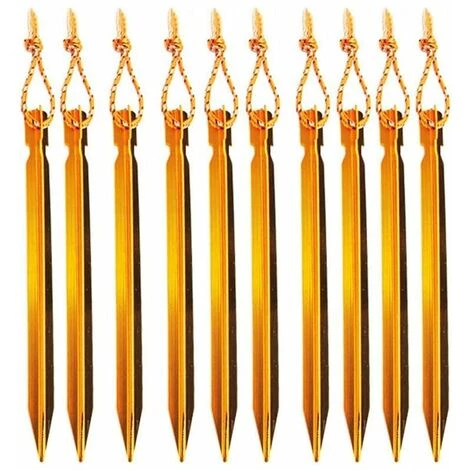 L'FLANEUR Piquets De Tente, Piquets De Tente à Ongles, Piquets De Tente De Camping Extérieur En Aluminium De 10 Pièces Avec Corde Réfléchissante, Idéaux Pour Les Voyages En Camping (18 Cm, Or) ANEUR 3 L'FLANEUR Piquets De Tente, Piquets De Tente à Ongles, Piquets De Tente De Camping Extérieur En Aluminium De 10 Pièces Avec Corde Réfléchissante, Idéaux Pour Les Voyages En Camping (18 Cm, Or) ANEUR
