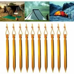 L'FLANEUR Piquets De Tente, Piquets De Tente à Ongles, Piquets De Tente De Camping Extérieur En Aluminium De 10 Pièces Avec Corde Réfléchissante, Idéaux Pour Les Voyages En Camping (18 Cm, Or) ANEUR 9 L'FLANEUR Piquets De Tente, Piquets De Tente à Ongles, Piquets De Tente De Camping Extérieur En Aluminium De 10 Pièces Avec Corde Réfléchissante, Idéaux Pour Les Voyages En Camping (18 Cm, Or) ANEUR -Tente de réception Soldes 65355839 3