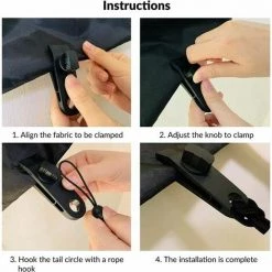 L'FLANEUR Lot De 10 Pinces De Fixation Pour Tente, Tente, Auvent, Bannières, Bateau, Jardinage - Noir ANEUR -Tente de réception Soldes 65357440 3