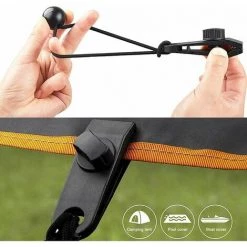 L'FLANEUR Lot De 10 Pinces De Fixation Pour Tente, Tente, Auvent, Bannières, Bateau, Jardinage - Noir ANEUR -Tente de réception Soldes 65357440 4