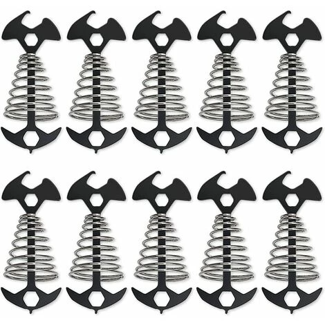 L'FLANEUR 10pcs Tendeurs De Corde De Tente En Alliage D'aluminium Réglable, Piquets D'ancrage En Forme De Poisson Avec Mousqueton Pour Tente De Camping Avec Boucle à Ressort, Boucle De Corde à Vent Noir ANEUR 3 L'FLANEUR 10pcs Tendeurs De Corde De Tente En Alliage D'aluminium Réglable, Piquets D'ancrage En Forme De Poisson Avec Mousqueton Pour Tente De Camping Avec Boucle à Ressort, Boucle De Corde à Vent Noir ANEUR