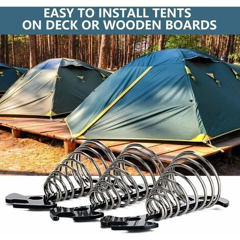 L'FLANEUR 10pcs Tendeurs De Corde De Tente En Alliage D'aluminium Réglable, Piquets D'ancrage En Forme De Poisson Avec Mousqueton Pour Tente De Camping Avec Boucle à Ressort, Boucle De Corde à Vent Noir ANEUR 6 L'FLANEUR 10pcs Tendeurs De Corde De Tente En Alliage D'aluminium Réglable, Piquets D'ancrage En Forme De Poisson Avec Mousqueton Pour Tente De Camping Avec Boucle à Ressort, Boucle De Corde à Vent Noir ANEUR - Image 4