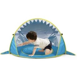 BDD Tente De Plage Pour Bébé Pop Up Avec Piscine, Tente D'ombre De Requin Portable, Tente De Plage Extérieure Bleu -Tente de réception Soldes 65375561 3