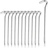 AOUGO Lot De 14 Piquets De Tente, Crochets De Tente En Métal Robustes, Piquets De Camping, Piquets De Sol, Piquets De Tente, Piquets De Bâche, Longs Piquets De Tente Légers, Grands Piquets De Chapiteau Pour Sol Dur, Camping, Plage, Filet De Voyage. -Tente de réception Soldes 65392918 1