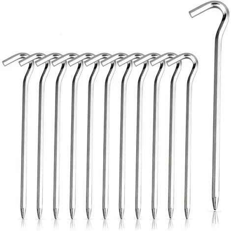 AOUGO Lot De 14 Piquets De Tente, Crochets De Tente En Métal Robustes, Piquets De Camping, Piquets De Sol, Piquets De Tente, Piquets De Bâche, Longs Piquets De Tente Légers, Grands Piquets De Chapiteau Pour Sol Dur, Camping, Plage, Filet De Voyage. 3 AOUGO Lot De 14 Piquets De Tente, Crochets De Tente En Métal Robustes, Piquets De Camping, Piquets De Sol, Piquets De Tente, Piquets De Bâche, Longs Piquets De Tente Légers, Grands Piquets De Chapiteau Pour Sol Dur, Camping, Plage, Filet De Voyage.
