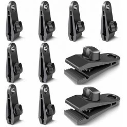 ENLENK Lot De 10 Clips De Fermeture Pour Rideaux, Bâches, Clips Pour Fixation De Bâches, Pour Tentes, Camping, Soleil, Coupe-vent, Accessoires (noir)