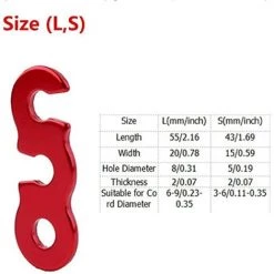 ENLENK Corde De Remplacement De Tente Tente Fluorescente Tendeur De Tente En Aluminium Accessoires De Corde D'Auvent De Tente Boucles De Cordon à Trois Yeux (Haut-Parleur-Rouge 10 Pièces) -Tente de réception Soldes 65440906 2