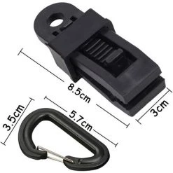 OSQI 8 Pièces Clip De Tente Clip De Bâche En Plastique Clips De Clip De Tente Pour Camping En Plein Air (Noir) -Tente de réception Soldes 65500830 2