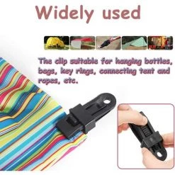 OSQI 8 Pièces Clip De Tente Clip De Bâche En Plastique Clips De Clip De Tente Pour Camping En Plein Air (Noir) -Tente de réception Soldes 65500830 3