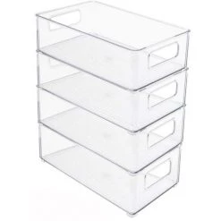 HELLO KITTY BAIN Bacs De Rangement Empilables Pour Réfrigérateur, Lot De 2 Bacs Transparents Pour Organisateur De Cuisine Pour Garde-manger