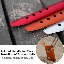 ILOVEMILAN 2 Pièces Clous De Tente En Alliage D'aluminium 23 Cm Clous De Sable Légers Clous De Tente De Fixation De Pieu De Sol Pour Camping Randonnée Bâches D'auvent (or + Rouge) -Tente de réception Soldes 65646495 4