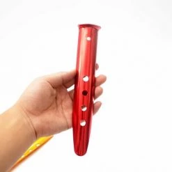 ILOVEMILAN 2 Pièces Clous De Tente En Alliage D'aluminium 23 Cm Clous De Sable Légers Clous De Tente De Fixation De Pieu De Sol Pour Camping Randonnée Bâches D'auvent (or + Rouge) -Tente de réception Soldes 65646495 5