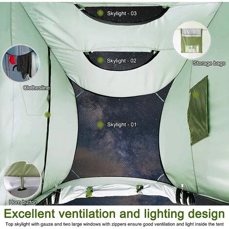 YIDOMDE Tente De Douche Pop Up Toilette Cabinet De Changement Camping Portable Tente De Toilettes, Abri De Pêche, Abri De Jardin, Abri De Camping Abri De Plein Air Vestiaire Extérieure Intérieure 7 YIDOMDE Tente De Douche Pop Up Toilette Cabinet De Changement Camping Portable Tente De Toilettes, Abri De Pêche, Abri De Jardin, Abri De Camping Abri De Plein Air Vestiaire Extérieure Intérieure – Image 5