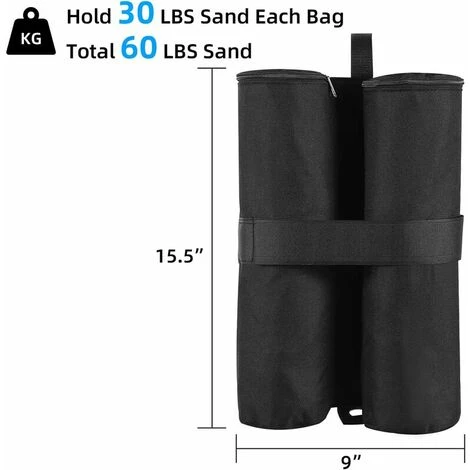 MERéTéET Paquet De 4 Sac De Sable, Poids De Sable Gazebo, Sacs De Sable à Double Couture, Poids De Jambe, Pour Gazebo Tente, Lestage Fixation 4 MERéTéET Paquet De 4 Sac De Sable, Poids De Sable Gazebo, Sacs De Sable à Double Couture, Poids De Jambe, Pour Gazebo Tente, Lestage Fixation - Image 2