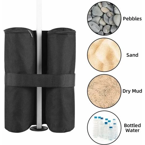 MERéTéET Paquet De 4 Sac De Sable, Poids De Sable Gazebo, Sacs De Sable à Double Couture, Poids De Jambe, Pour Gazebo Tente, Lestage Fixation 5 MERéTéET Paquet De 4 Sac De Sable, Poids De Sable Gazebo, Sacs De Sable à Double Couture, Poids De Jambe, Pour Gazebo Tente, Lestage Fixation - Image 3