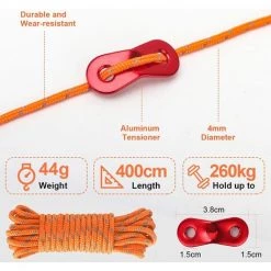 PERLE RARE Piquets De Tente, 10 Piquets De Sol En Métal Robustes, Piquets De Tente De Camping Lumineux Avec Cordons Réfléchissants Et Sac Fourre-tout Pour Auvent De Camping Bâche De Voyage -Tente de réception Soldes 65797552 5