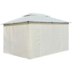 VidaXL Tonnelle Avec Rideaux 4 X 3 M Blanc - Blanc -Tente de réception Soldes 6583066 3