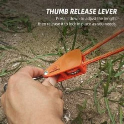 HIKEMAN 4 Mètres Réglable Tente Corde Clip Cintre Lâche-Preuve Renforcé Auvent Coupe-Vent Corde Clip, Noir, 4mm -Tente de réception Soldes 65892854 3