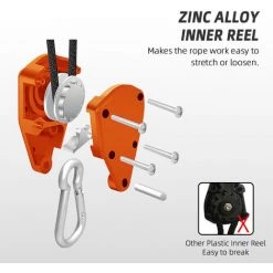 HIKEMAN 4 Mètres Réglable Tente Corde Clip Cintre Lâche-Preuve Renforcé Auvent Coupe-Vent Corde Clip, Noir, 4mm -Tente de réception Soldes 65892854 4