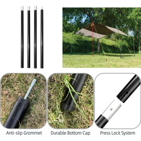 ASUPERMALL Poteaux De Bâche Pliables Poteaux De Tente De Camping Réglables Pour Auvents De Bâche Auvent Abri Anti-pluie, Or 5 ASUPERMALL Poteaux De Bâche Pliables Poteaux De Tente De Camping Réglables Pour Auvents De Bâche Auvent Abri Anti-pluie, Or - Image 3