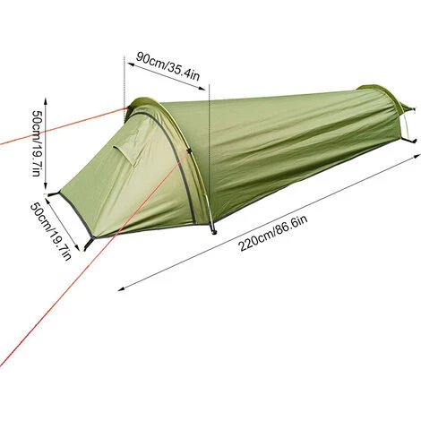 TANCYCO Tente De Camping Extérieure Ultra-légère Tente De Camping Pour Personne Seule Tente De Sac De Couchage Portable 4 TANCYCO Tente De Camping Extérieure Ultra-légère Tente De Camping Pour Personne Seule Tente De Sac De Couchage Portable - Image 2