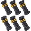OSQI 6 Pièces Corde De Tente Réfléchissante Corde Tente Camping 4 M X 5 Mm Corde De Tente Noire Avec Tendeur Réglable Pour Les Tentes D'auvent De Camping En Plein Air -Tente de réception Soldes 65988463 1