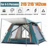 PREMIER Pour 4-5 Personnes Tente De Camping Automatique Portable 215x215cm étanche Résistance UV Abris Soleil Vert