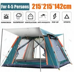 PREMIER Pour 4-5 Personnes Tente De Camping Automatique Portable 215x215cm étanche Résistance UV Abris Soleil Vert 11 PREMIER Pour 4-5 Personnes Tente De Camping Automatique Portable 215x215cm étanche Résistance UV Abris Soleil Vert -Tente de réception Soldes 66073885 5