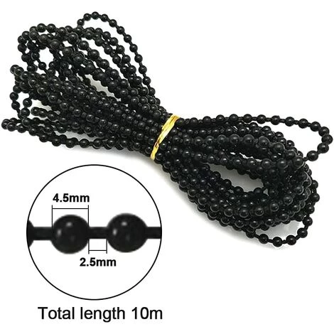 MèREÉTERNEL Chaîne De Perles Aveugles,chaîne Aveugle Verticale,Stores Verticaux Accessoires Perles Chaîne Pour Les Raccords De Réparation De Pièces De Rechange Pour Stores Enrouleurs (Noir) Ternel 4 MèREÉTERNEL Chaîne De Perles Aveugles,chaîne Aveugle Verticale,Stores Verticaux Accessoires Perles Chaîne Pour Les Raccords De Réparation De Pièces De Rechange Pour Stores Enrouleurs (Noir) Ternel - Image 2