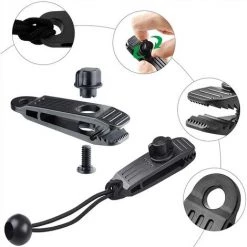 YIDOMDE 24 Pcs Clip De Tente Bâche Avec 12x Pince Pour Bache Et 12x Tendeur Corde Elastique, Pince A Oeillet Pour Bache Camping Accessoires Pour Tentes, Bache Piscine, Bâches, Auvents, Gazebos Tente,A -Tente de réception Soldes 66141643 3