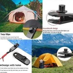 YIDOMDE 24 Pcs Clip De Tente Bâche Avec 12x Pince Pour Bache Et 12x Tendeur Corde Elastique, Pince A Oeillet Pour Bache Camping Accessoires Pour Tentes, Bache Piscine, Bâches, Auvents, Gazebos Tente,C 9 YIDOMDE 24 Pcs Clip De Tente Bâche Avec 12x Pince Pour Bache Et 12x Tendeur Corde Elastique, Pince A Oeillet Pour Bache Camping Accessoires Pour Tentes, Bache Piscine, Bâches, Auvents, Gazebos Tente,C -Tente de réception Soldes 66141683 4