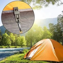 MèREÉTERNEL 6 Pièces Clip Tente, Pince Bâche, Auvents Clip, Coupe-Vent Polyvalent Avec Mousqueton Clip De Bâche Tente Pour Le Camping En Plein Air, La Randonnée, Les Accessoires De Voyage (Noir) Ternel -Tente de réception Soldes 66171742 3