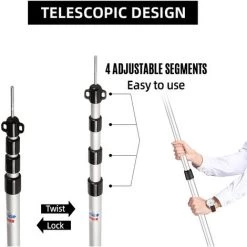 TANCYCO Poteaux De Bâche Télescopiques Poteaux De Tente De Camping Réglables Poteaux De Tente Portables Légers En Aluminium De Remplacement Pour Auvents Auvent Abri Anti-pluie (Rouge 1pcs) -Tente de réception Soldes 66307371 4