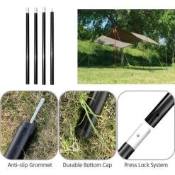 TANCYCO Poteaux De Bâche Pliables Poteaux De Tente De Camping Réglables Pour Auvents De Bâche Auvent Abri Anti-pluie (rouge) -Tente de réception Soldes 66307378 3
