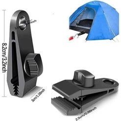 Lot De 10 Clips De Fermeture Pour Rideaux, Bâches, Clips Pour Fixation De Bâches, Pour Tentes, Camping, Soleil, Coupe-vent, Accessoires (noir) 8x3x2.5cm -Adélala -Tente de réception Soldes 66380870 2