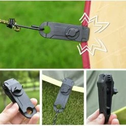 Lot De 10 Clips De Fermeture Pour Rideaux, Bâches, Clips Pour Fixation De Bâches, Pour Tentes, Camping, Soleil, Coupe-vent, Accessoires (noir) 8x3x2.5cm -Adélala -Tente de réception Soldes 66380870 5