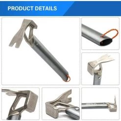 Marteau De Tente, Marteau En Acier Inoxydable À Poignée En Alliage D'aluminium Léger, Extracteur De Clou Pour Tente De Camping En Plein Air (Argent, 305*90mm)——Adélala -Tente de réception Soldes 66384979 3