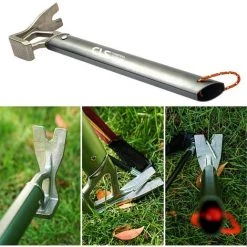 Marteau De Tente, Marteau En Acier Inoxydable À Poignée En Alliage D'aluminium Léger, Extracteur De Clou Pour Tente De Camping En Plein Air (Argent, 305*90mm)——Adélala -Tente de réception Soldes 66384979 5