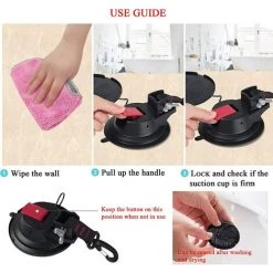 Lot De 2 Ventouses D'ancrage Solides Pour Voiture Avec Crochet De Fixation Pour Auvent Latéral De Voiture, Bateau, Camping, Bâche, Tentes, Bagages, Bâches -Adélala -Tente de réception Soldes 66385035 5