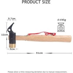 Marteau Multifonction En Acier Pour Tente De Camping Avec Piquet De Tente (30*11cm, Diamètre 30MM)——Adélala -Tente de réception Soldes 66385605 2