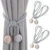 Lot De 2 Embrasses De Rideaux-Embrasse Rideau Tressage Rideaux Boucle Attaches Pour Rideaux-Boucles Pour Rideaux-Accessoires Pour Rideaux Et Stores- Beige + Gris -Adélala -Tente de réception Soldes 66386192 1