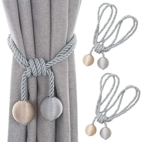 Lot De 2 Embrasses De Rideaux-Embrasse Rideau Tressage Rideaux Boucle Attaches Pour Rideaux-Boucles Pour Rideaux-Accessoires Pour Rideaux Et Stores- Beige + Gris -Adélala 3 Lot De 2 Embrasses De Rideaux-Embrasse Rideau Tressage Rideaux Boucle Attaches Pour Rideaux-Boucles Pour Rideaux-Accessoires Pour Rideaux Et Stores- Beige + Gris -Adélala