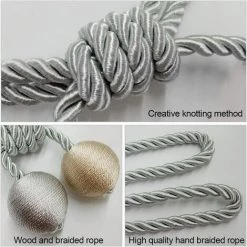 Lot De 2 Embrasses De Rideaux-Embrasse Rideau Tressage Rideaux Boucle Attaches Pour Rideaux-Boucles Pour Rideaux-Accessoires Pour Rideaux Et Stores- Beige + Gris -Adélala 9 Lot De 2 Embrasses De Rideaux-Embrasse Rideau Tressage Rideaux Boucle Attaches Pour Rideaux-Boucles Pour Rideaux-Accessoires Pour Rideaux Et Stores- Beige + Gris -Adélala -Tente de réception Soldes 66386192 3