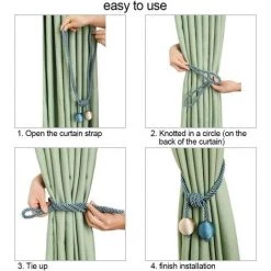 Lot De 2 Embrasses De Rideaux-Embrasse Rideau Tressage Rideaux Boucle Attaches Pour Rideaux-Boucles Pour Rideaux-Accessoires Pour Rideaux Et Stores- Beige + Gris -Adélala 11 Lot De 2 Embrasses De Rideaux-Embrasse Rideau Tressage Rideaux Boucle Attaches Pour Rideaux-Boucles Pour Rideaux-Accessoires Pour Rideaux Et Stores- Beige + Gris -Adélala -Tente de réception Soldes 66386192 5