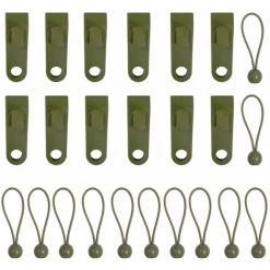 TANCYCO 12pcs Clips De Bâche Clips De Tente Heavy Duty Lock Grip Tent Clamp Vis à Pouce Bungee Cord Clips Pour Camping En Plein Air Bâches Auvents Caravane Auvents Bâches De Voiture Couvertures De Piscine (Vert)