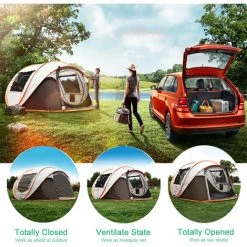 TANCYCO Tente De Configuration Instantanée Automatique Tente De Plage Pliable Pop Up Camping Tente De Randonnée Protection Contre Le Vent Et Le Soleil Tente Respirante (L) -Tente de réception Soldes 66391393 3