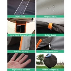 TANCYCO Tente De Configuration Instantanée Automatique Tente De Plage Pliable Pop Up Camping Tente De Randonnée Protection Contre Le Vent Et Le Soleil Tente Respirante (L) -Tente de réception Soldes 66391393 5