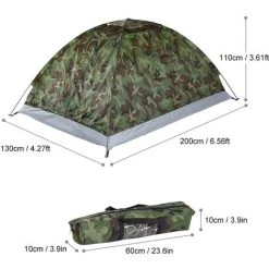 TANCYCO Tente De Camping Pour 2 Personnes Camouflage Portable Extérieur à Une Seule Couche (Camouflage-2 Personnes) -Tente de réception Soldes 66391448 4