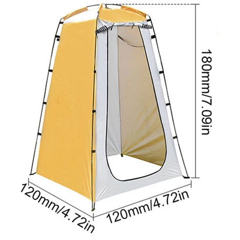 TANCYCO Tente De Camping En Plein Air Douche Portable Tentes De Bain Vestiaire Abri Anti-pluie Plage Toilette De Montagne (jaune Et Gris) 5 TANCYCO Tente De Camping En Plein Air Douche Portable Tentes De Bain Vestiaire Abri Anti-pluie Plage Toilette De Montagne (jaune Et Gris) - Image 3